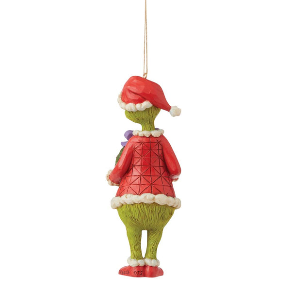 The Grinch by Jim Shore GRINCH WITH WREATH HANGING ORNAMENT 6009205